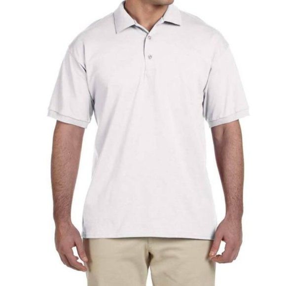 Hanes Supersoft Mens 100% Cotton White Polo Shirt - Picture 1 of 8